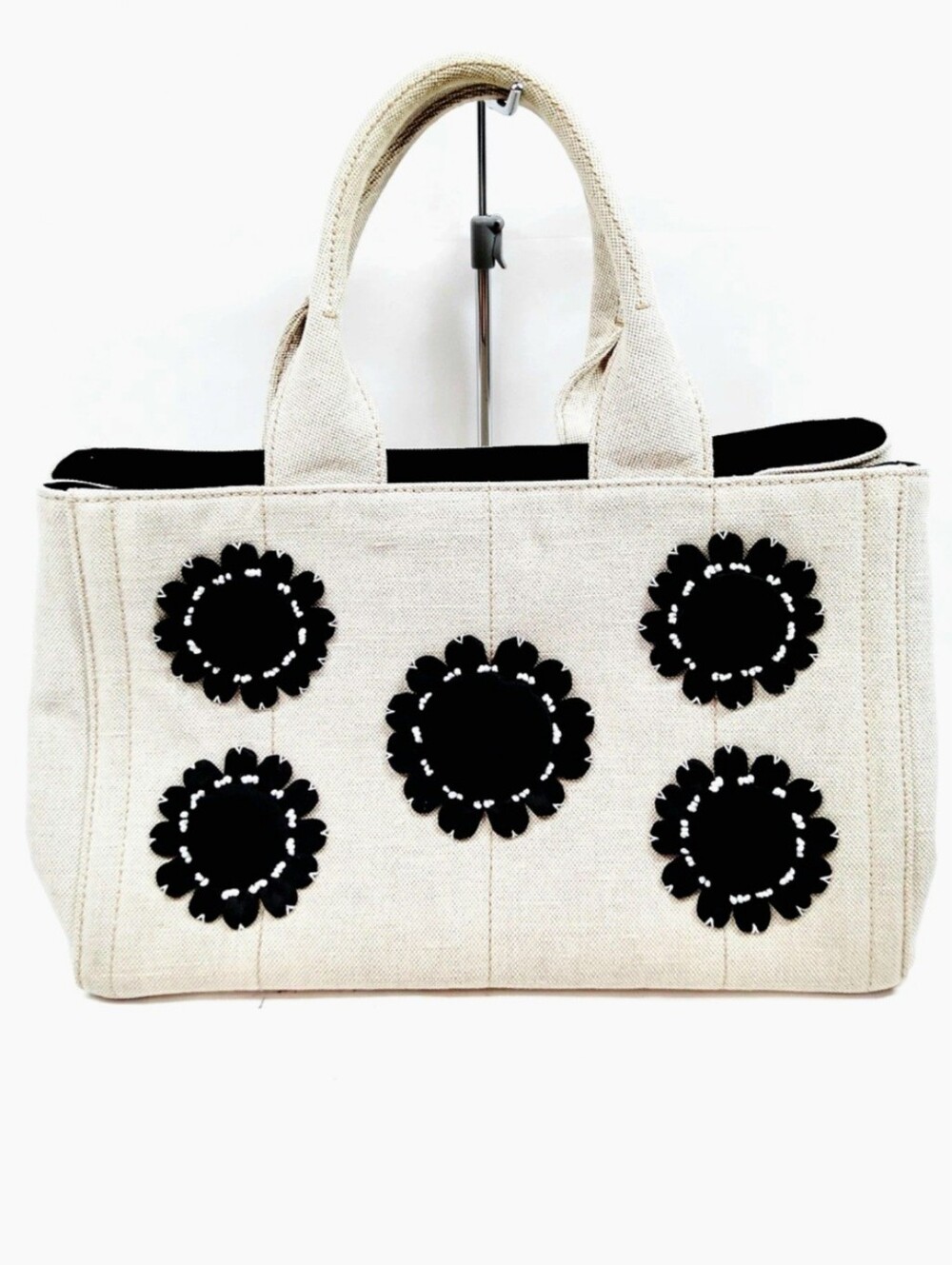 PRADA Canapa FLORAL Patchwork Satchel Hand BAG Tote